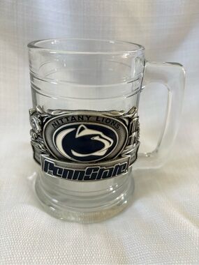 Penn state Nittany Lions Glass Beer Stein with medal Emblem